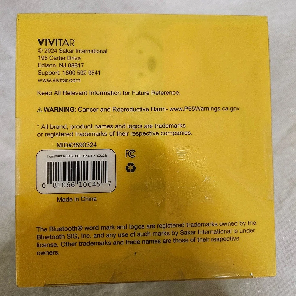 Vivitar Multi Color Wireless Speaker Light Dog Rechargeable LED Bluetooth New‎